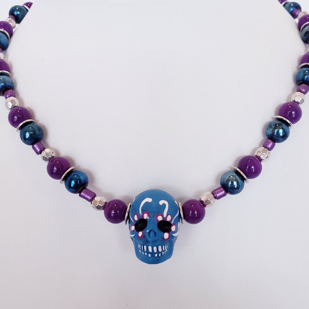 "JEGUDIEL" ~ DAY OF THE DEAD Sugar Skull Necklace by KATSPAW JEWELRY